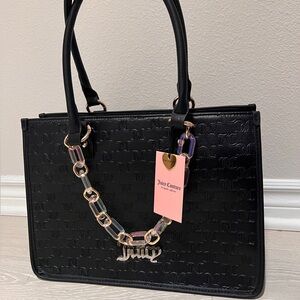 Juicy Couture Bling Bling Black Licorice Embossed Shoulder Bag NWT